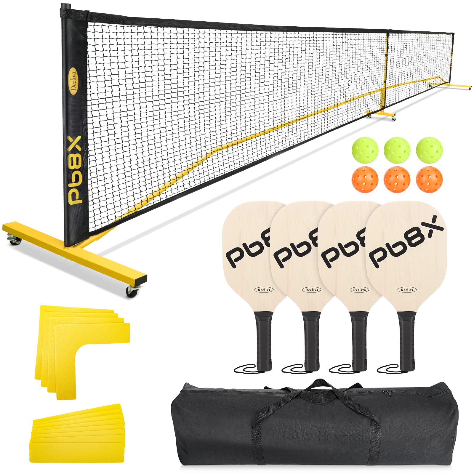 Deeliva Pickleball Set with Net Wheels
