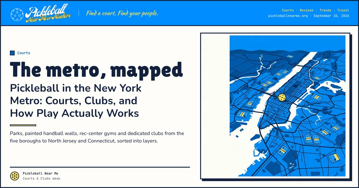 The metro, mapped — Pickleball in the New York Metro: Courts, Clubs, and How Play Actually Works