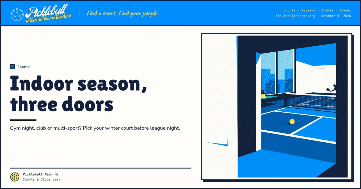 Indoor season, three doors — Pick Your Indoor Pickleball Home